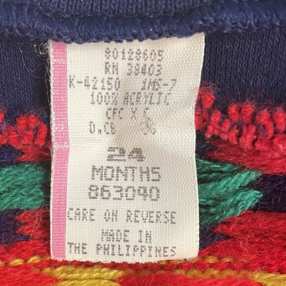 Vintage Turtleneck Grandpa Geometric Pullover Acrylic Sweater Size 24M - Picture 8 of 9